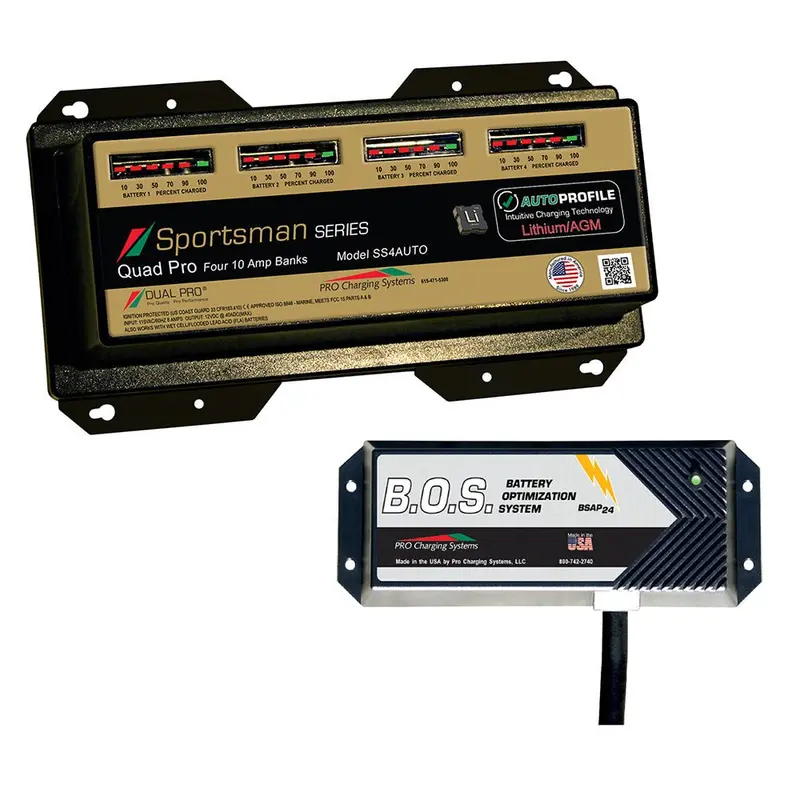 Dual Pro Ss4 Auto 4 Bank Battery Charger W/2 Bank B.O.S. [Ss4auto/Bos12v2] 1