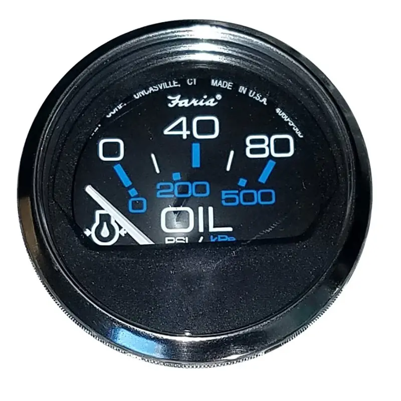 Faria Chesapeake Black 2" Oil Pressure Gauge (80 Psi) [13702] 1