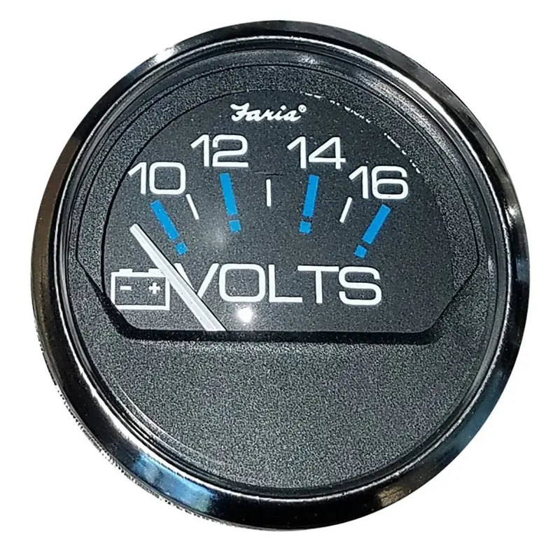 Faria Chesapeake Black 2" Voltmeter (10-16 Vdc) [13705] 1