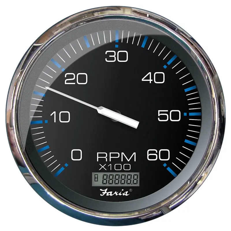 Faria Chesapeake Black 5" Tachometer W/Digital Hourmeter - 6000 Rpm (Gas) (Inboard) [33763] 1