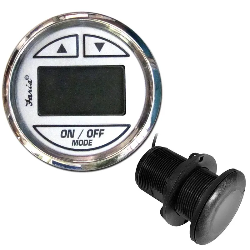 Faria Chesapeake White Ss 2" Depth Sounder W/Thru-Hull Transducer [13894] 1