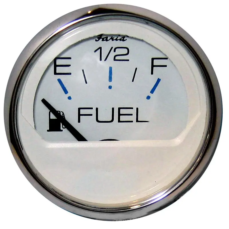 Faria Chesapeake White Ss 2" Fuel Level Gauge (E-1/2-F) [13801] 1