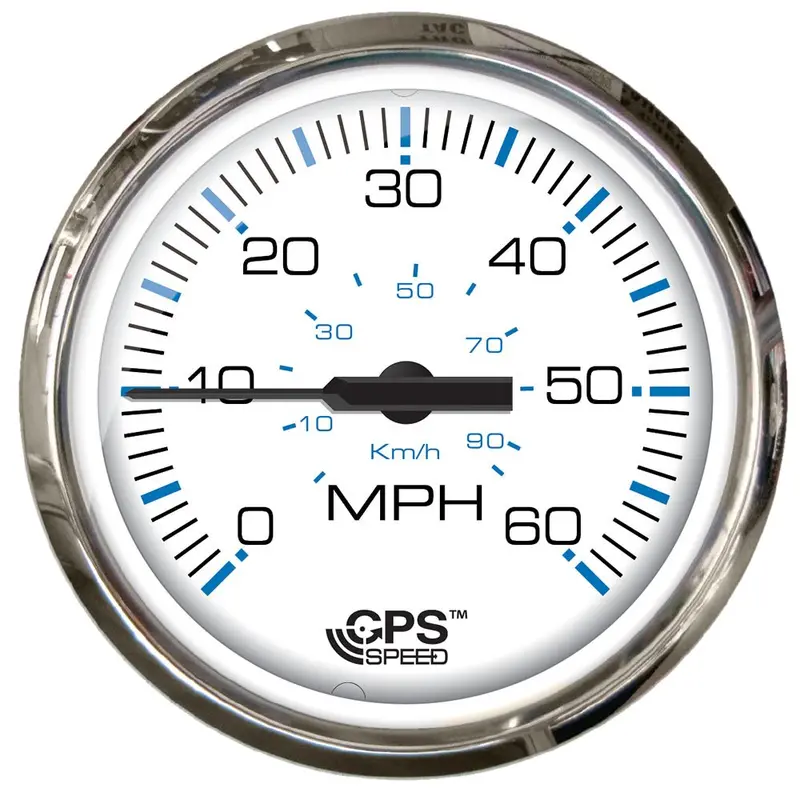 Faria Chesapeake White Ss 4" Studded Speedometer - 60Mph (Gps) [33839] 1