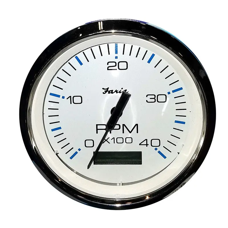 Faria Chesapeake White Ss 4" Tachometer W/Hourmeter (4000 Rpm) (Diesel) (Mech. Takeoff  Var. Ratio Alt) [33834] 1