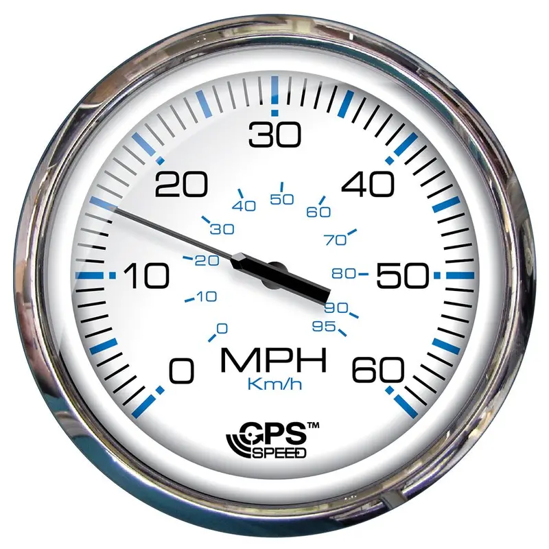 Faria Chesapeake White Ss 5" Speedometer - 60 Mph (Gps)(Studded) [33861] 1