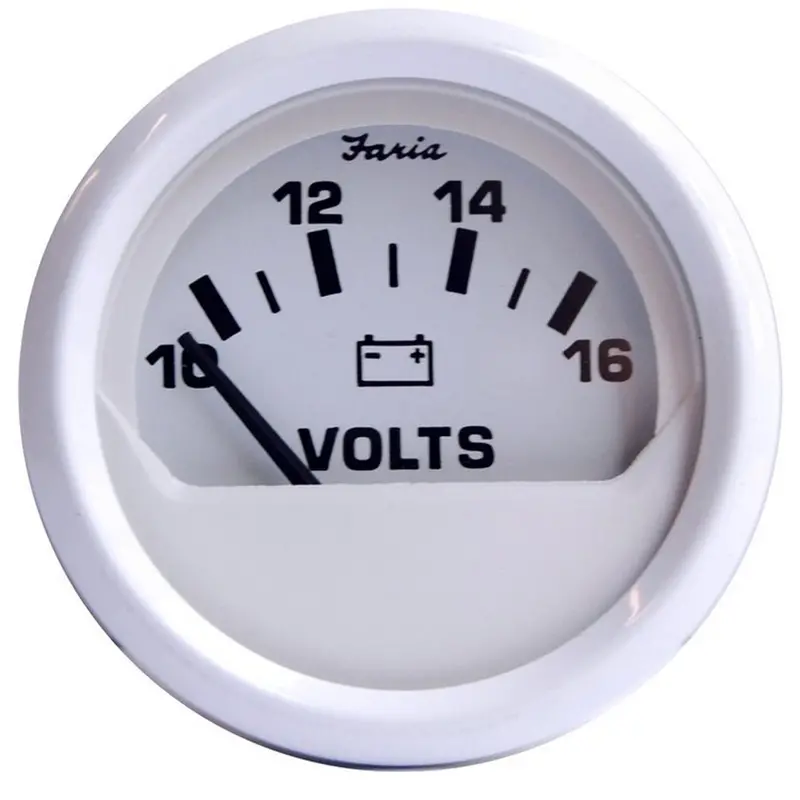 Faria Dress White 2" Voltmeter (10-16 Vdc) [13120] 1