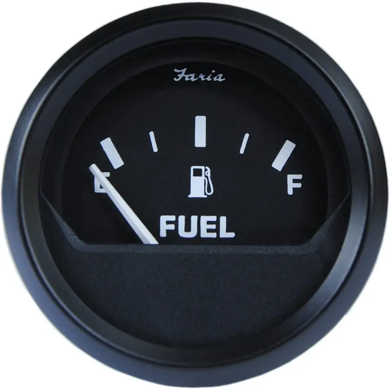 Faria Euro Black 2" Fuel Level Gauge - Metric [12802] 1