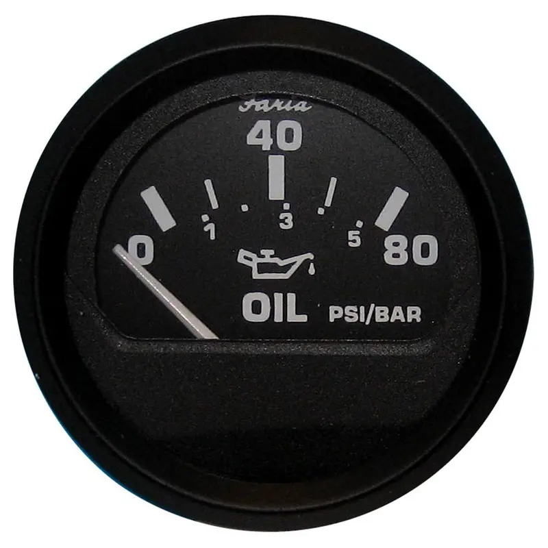 Faria Euro Black 2" Oil Pressure Gauge (80 Psi) [12803] 1