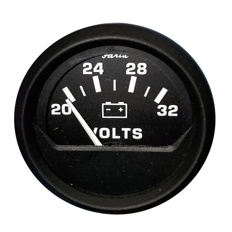 Faria Euro Black 2" Voltmeter (20-32 V) [12860] 1