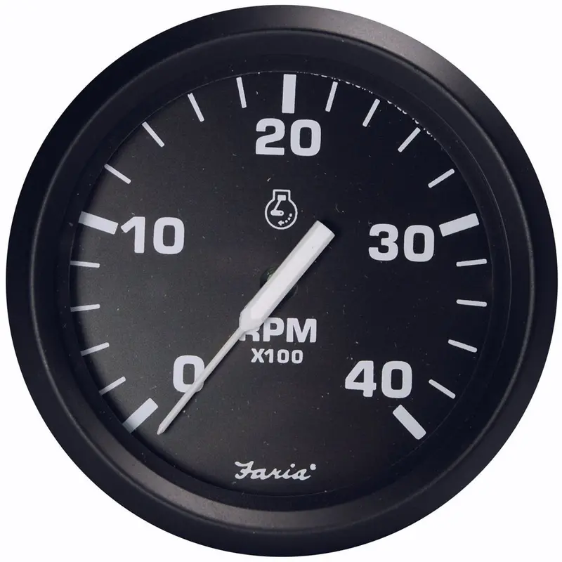 Faria Euro Black 4" Tachometer - 4000 Rpm (Diesel - Magnetic Pick-Up) [32803] 1