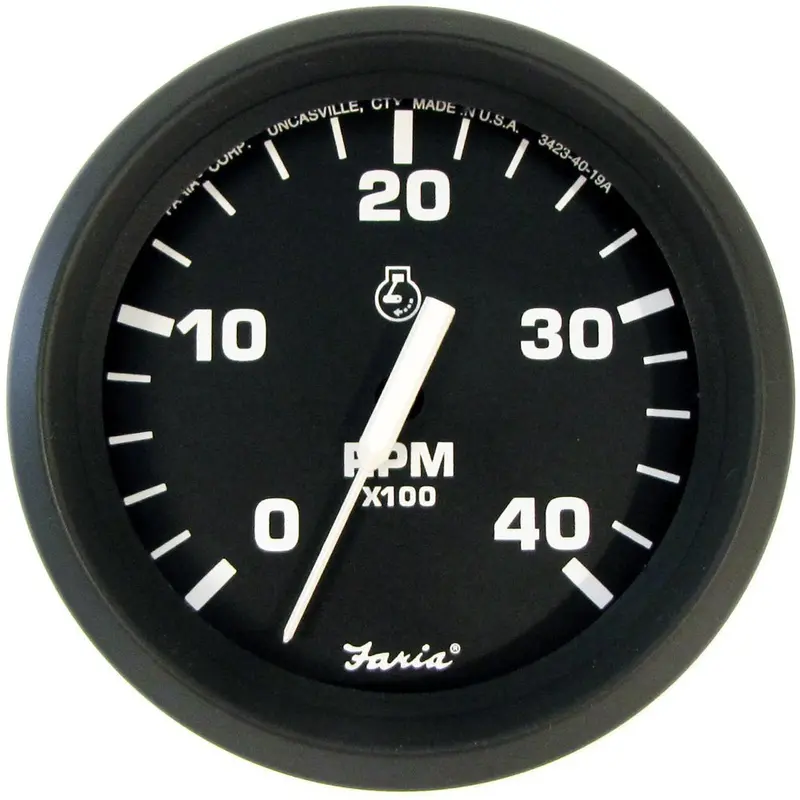 Faria Euro Black 4" Tachometer - 4000 Rpm (Diesel) (Mechanical Takeoff) [32842] 1
