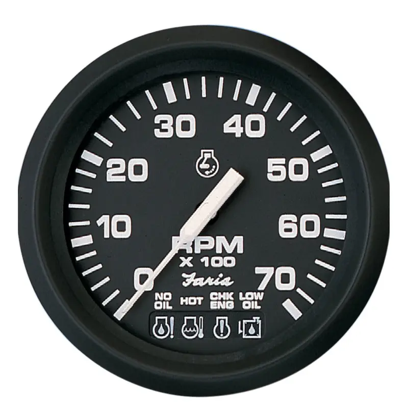Faria Euro Black 4" Tachometer W/Systemcheck 7000 Rpm (Gas) F/ Johnson / Evinrude Outboard) [32850] 1