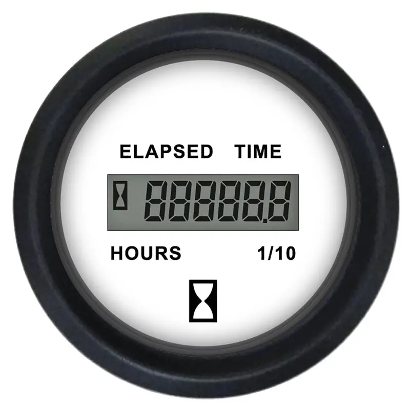 Faria Euro White 2" Hourmeter (Digital) [12913] 1