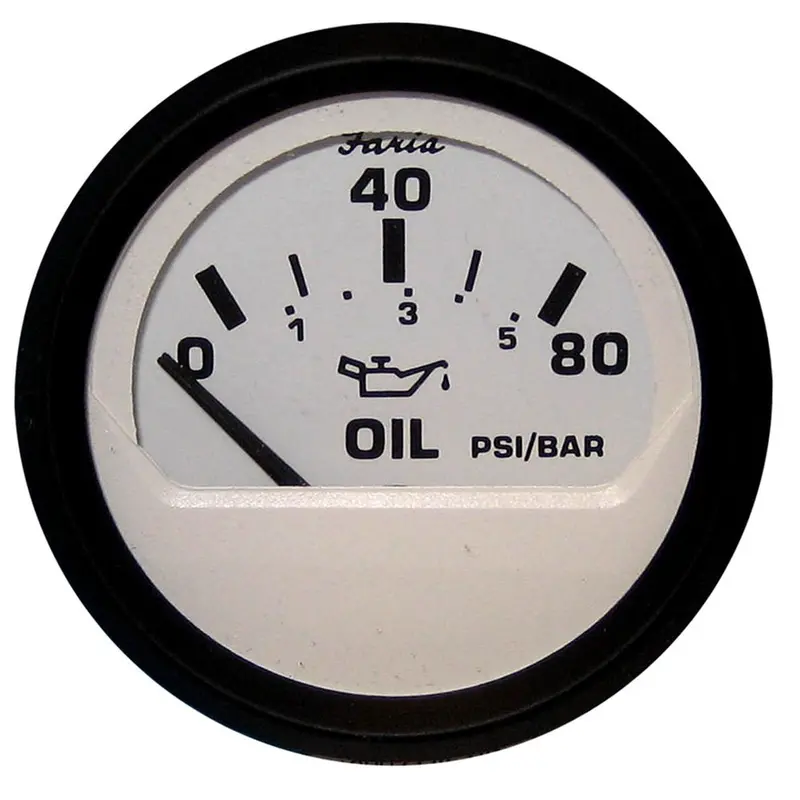 Faria Euro White 2" Oil Pressure Gauge (80 Psi) [12902] 1