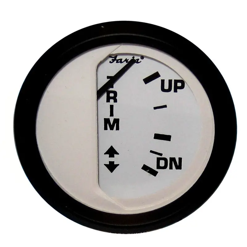 Faria Euro White 2" Trim Gauge F/ Mercury / Mariner /Mercruiser/Volvo Dp/ Yamaha 01 And Newer [12916] 1