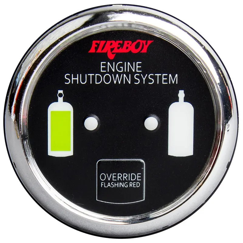 Fireboy-Xintex Deluxe Helm Display W/Gauge Body, Led  Color Graphics F/Engine Shutdown System - Chrome Bezel Display [Du-Rch-20-R] 1