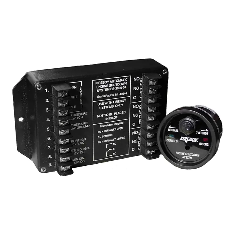 Fireboy-Xintex Engine Shutdown - 5 Circuit W/20A Relays - Round Display [Es-5000-01] 1