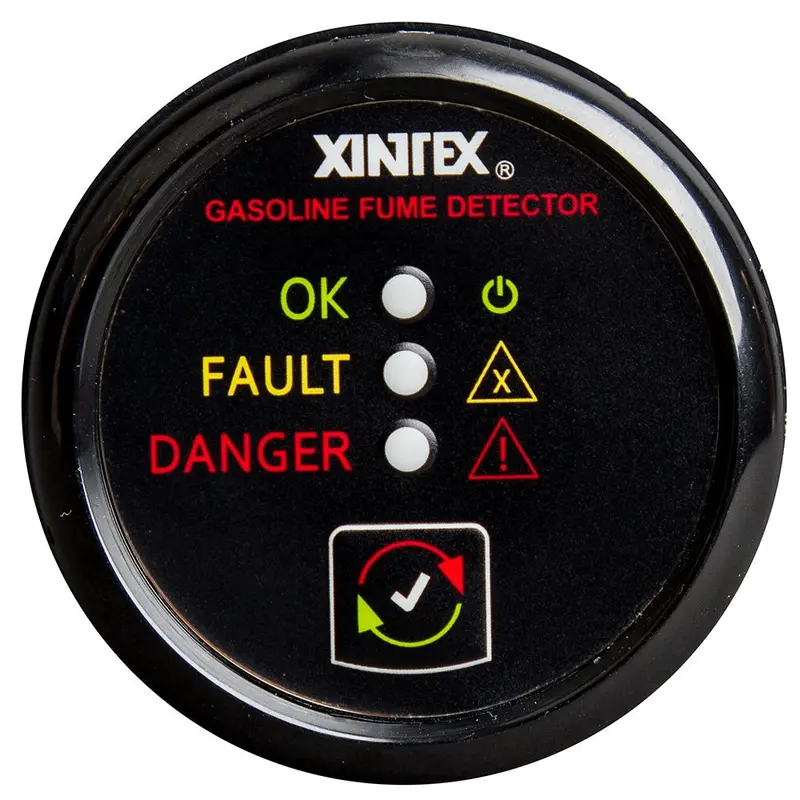 Fireboy-Xintex Gasoline Fume Detector - Black Bezel - 12/24V [G-1B-R] 1