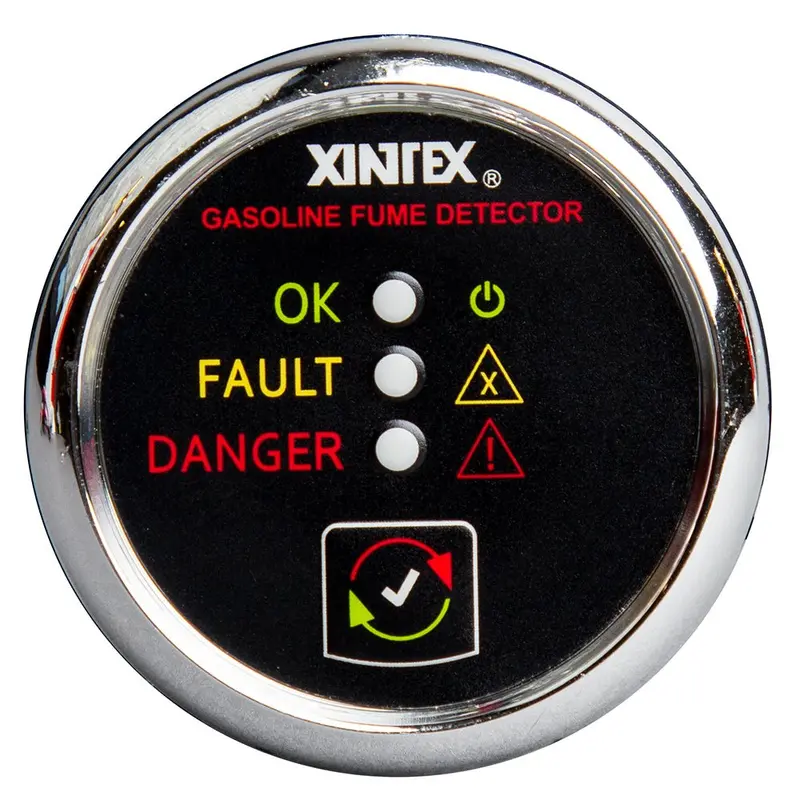 Fireboy-Xintex Gasoline Fume Detector - Chrome Bezel - 12/24V [G-1C-R] 1