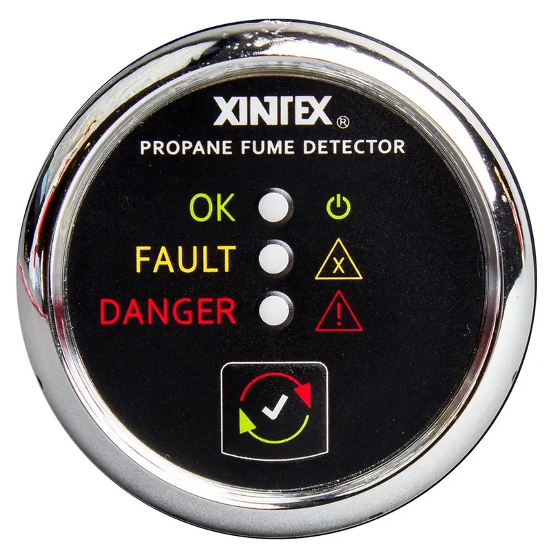 Fireboy-Xintex Propane Fume Detector W/Plastic Sensor - No Solenoid Valve - Chrome Bezel Displa [P-1C-R] 1