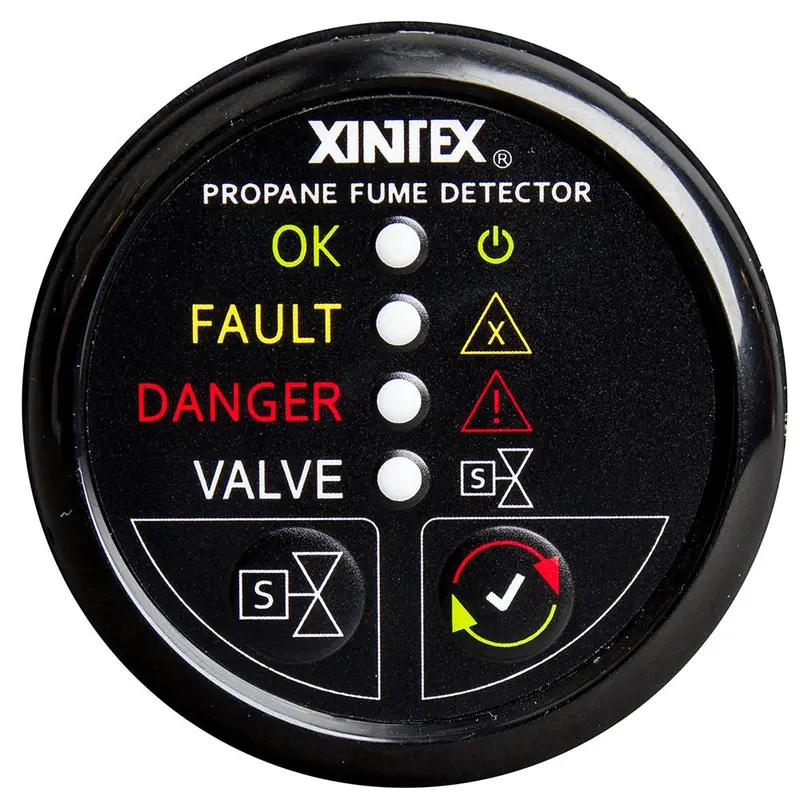 Fireboy-Xintex Propane Fume Detector W/Plastic Sensor  Solenoid Valve - Black Bezel Display [P-1Bs-R] 1