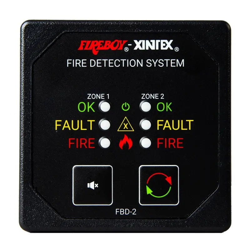 Fireboy-Xintex Two Zone Detection  Alarm Panel - 2-5/8" Display - 12/24V Dc [Fbd-2-R] 1