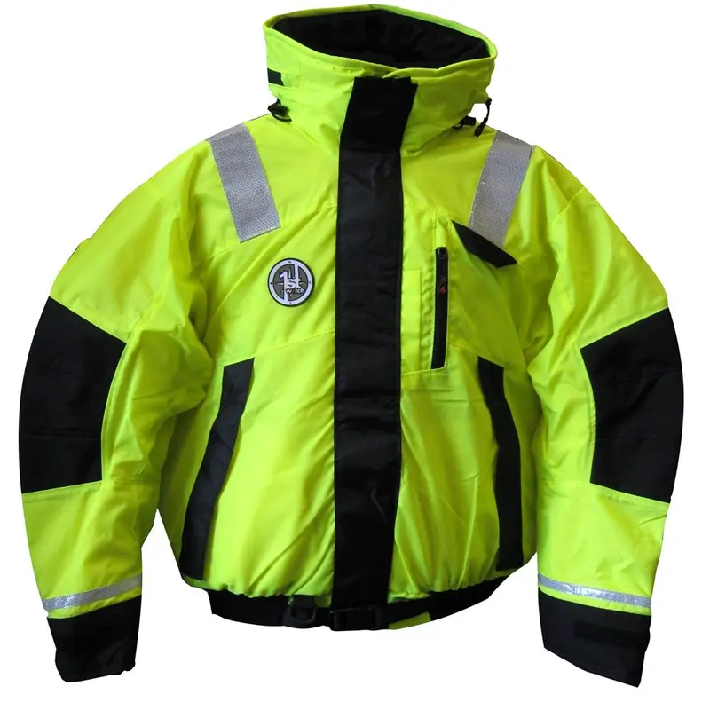 First Watch Ab-1100 Flotation Bomber Jacket - Hi-Vis Yellow/Black - Xxl [Ab-1100-Hv-Xxl] 1