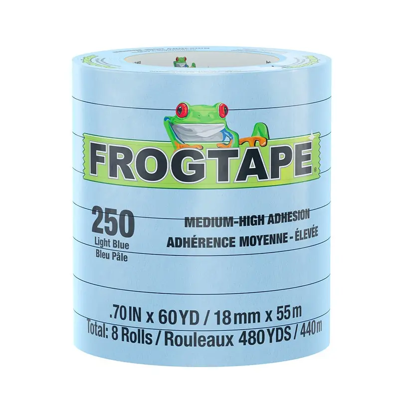 Frogtape Cp 250 Medium-High Adhesion Masking Tape - 18Mm X 55M X 12-Pack - Light Blue - Rated F/250F [105770] 1