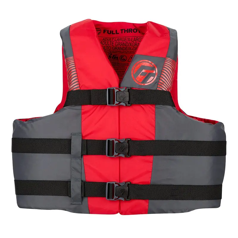 Full Throttle Adult Nylon Life Jacket - 4X/7X - Red/Black [112200-100-110-26] 1