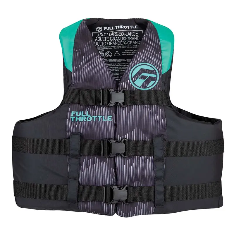 Full Throttle Adult Nylon Life Jacket - L/Xl - Aqua/Black [112200-505-050-22] 1