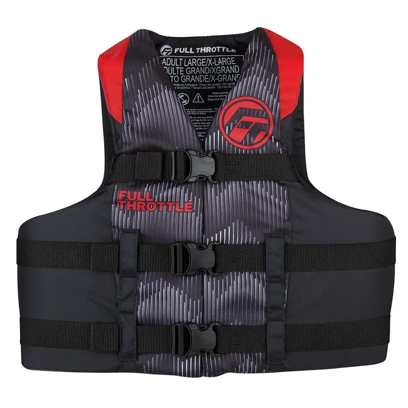 Full Throttle Adult Nylon Life Jacket - L/Xl - Red/Black [112200-100-050-22] 1