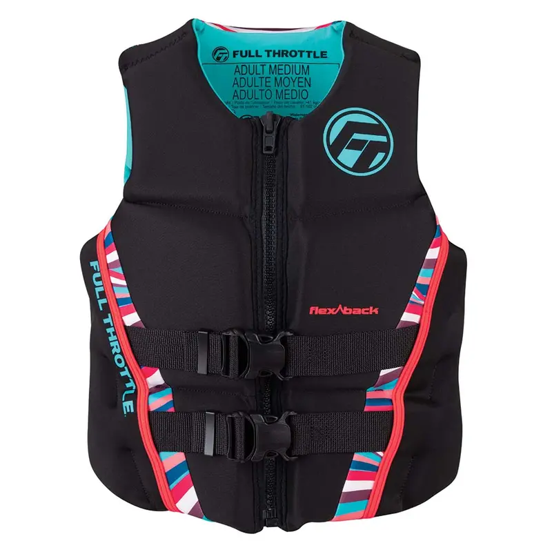 Full Throttle Womens Rapid-Dry Flex-Back Life Jacket - Womens L - Pink/Black [142500-105-840-22] 1