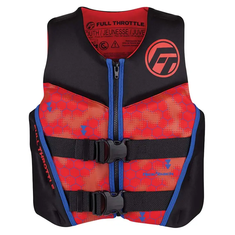 Full Throttle Youth Rapid-Dry Flex-Back Life Jacket - Red/Black [142500-100-002-22] 1