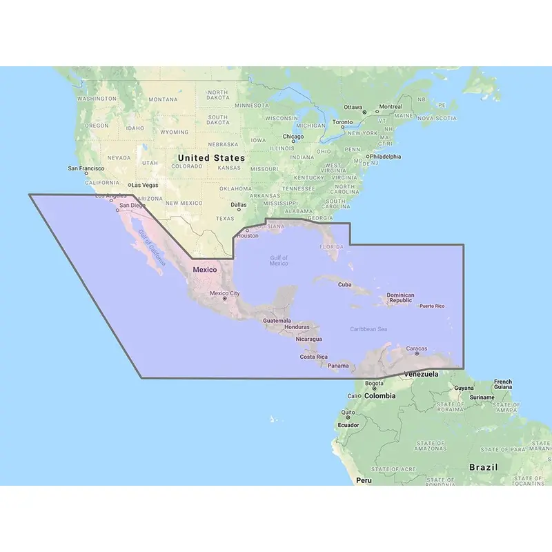 Furuno Central America, Caribbean  Part Of Mexico Vector Chart - 3D Data  Standard Resolution Satellite Photos - Unlock Code [Mm3-Vna-027] 1