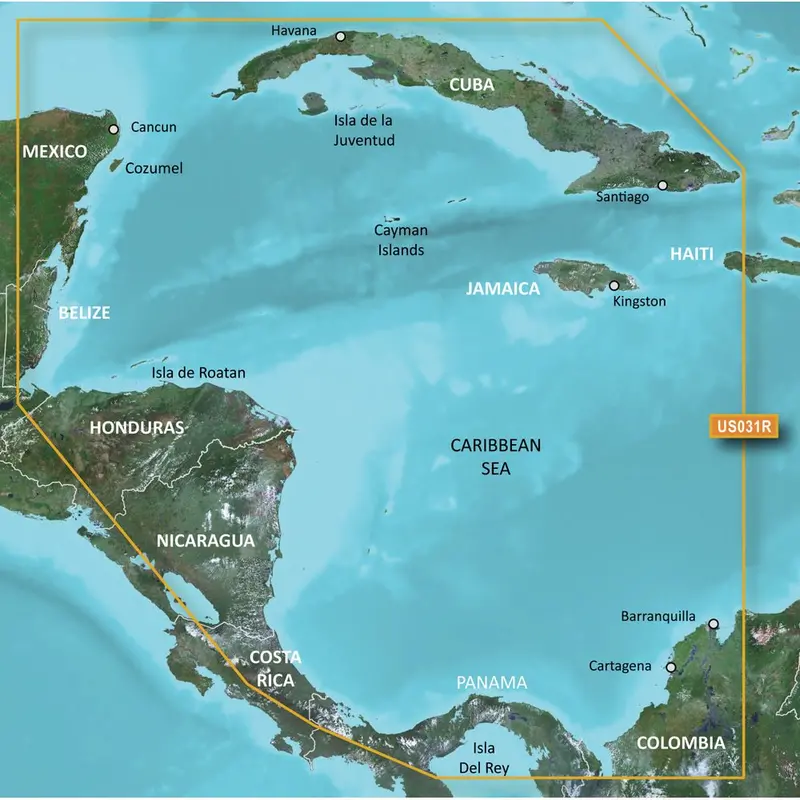 Garmin Bluechart G3 Vision Hd - Vus031r - Southwest Caribbean - Microsd/Sd [010-C0732-00] 1