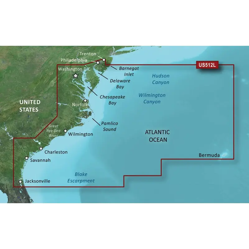 Garmin Bluechart G3 Vision Hd - Vus512l - Mid-Atlantic - Microsd/Sd [010-C0741-00] 1