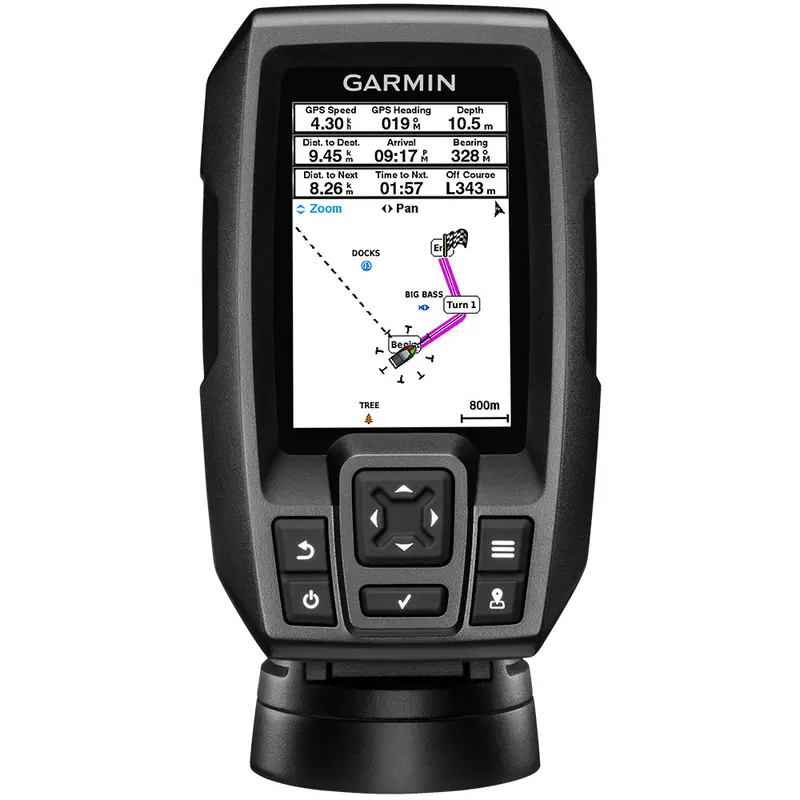 Garmin Striker 4 Fishfinder Worldwide Version W/77/200Khz - 4-Pin Transducer W/Transom & Trolling Motor Mounts [010-01550-01] 1