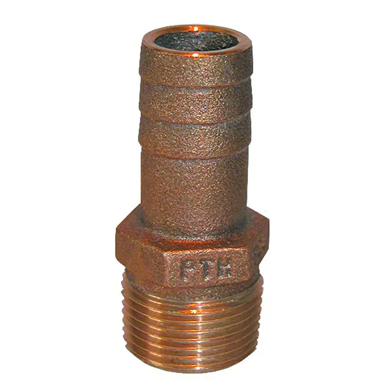 Groco 1/2" Npt X 1/2" Or 5/8" Id Bronze Pipe To Hose Straight Fitting [Pth-5062] 1