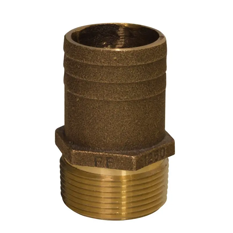Groco 2" Npt X 2-1/4" Bronze Full Flow Pipe To Hose Straight Fitting [Ff-2000] 1