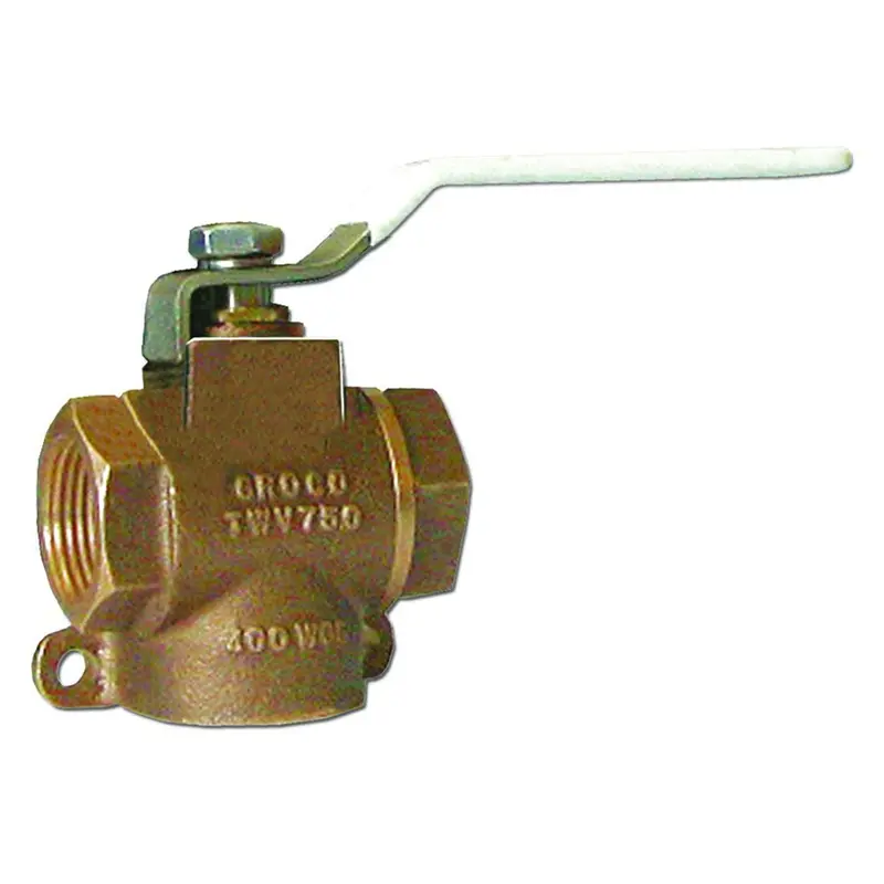 Groco 3/4" Npt Bronze 3-Way Valve [Twv-750] 1