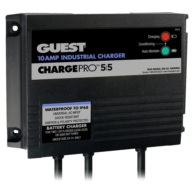 Guest 10Amp - 12/24V 2 Bank 120V Input On-Board Battery Charger [28210] 1
