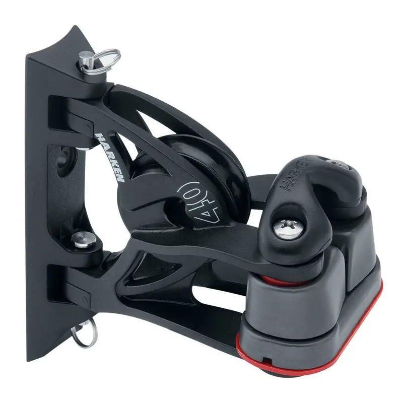 Harken 40Mm Carbo Air Pivoting Lead Block W/Aluminum Cam-Matic Cleat [2156] 1