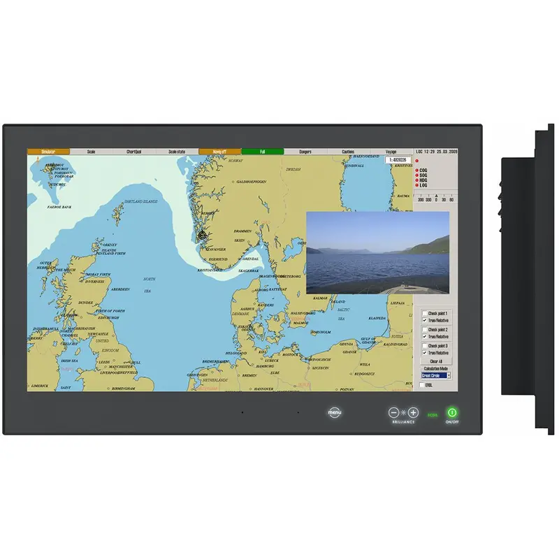 Hatteland Series X - Generation 2 (G2) High-Bright 24" Multi-Power Display W/Buttons - Ac/Dc 24V [Hd 24T22 Mmd-Ma1-Fhga] 1