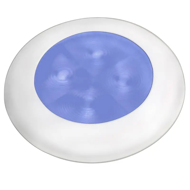 Hella Marine Blue Led Round Courtesy Lamp - White Bezel - 24V [980503241] 1
