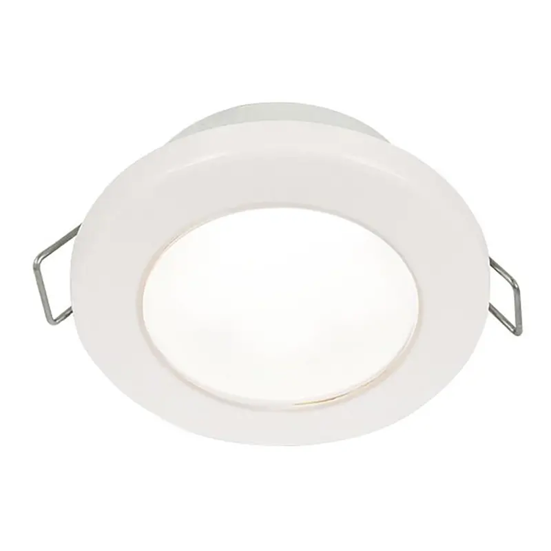 Hella Marine Euroled 75 3" Round Spring Mount Down Light - White Led - White Plastic Rim - 12V [958110511] 1