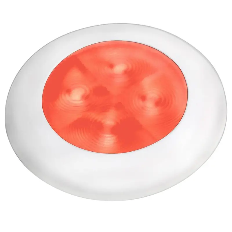 Hella Marine Red Led Round Courtesy Lamp - White Bezel - 24V [980508241] 1