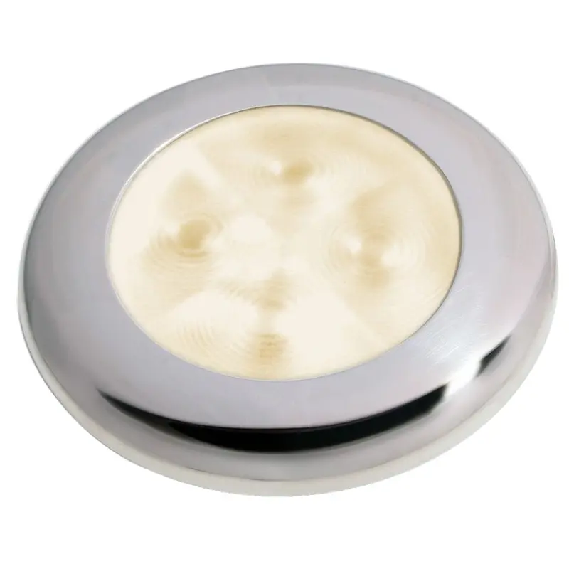 Hella Marine Slim Line Led 'Enhanced Brightness' Round Courtesy Lamp - Warm White Led - Stainless Steel Bezel - 12V [980500721] 1