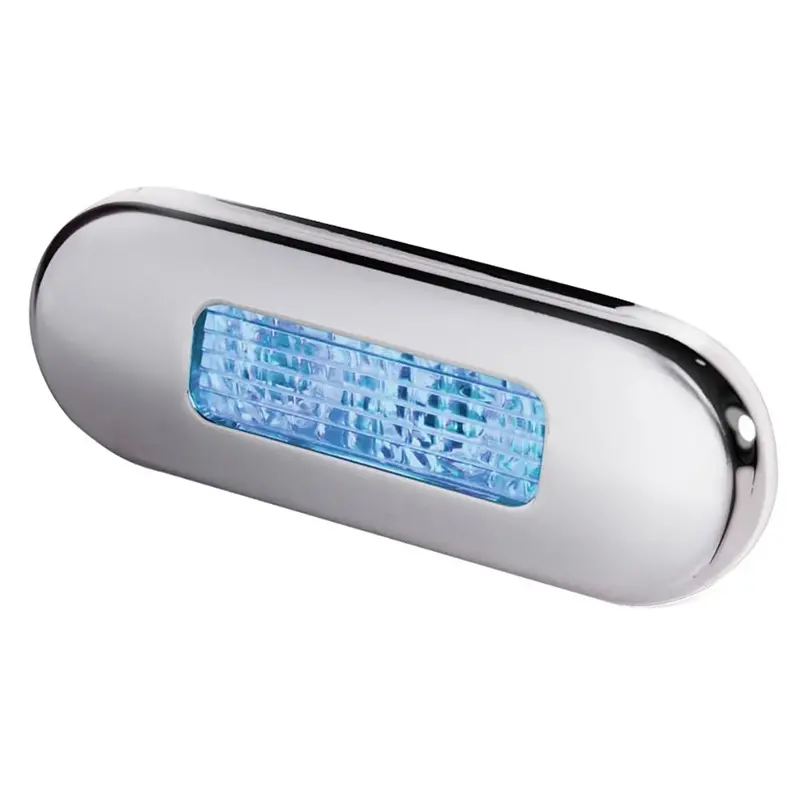 Hella Marine Surface Mount Oblong Led Courtesy Lamp - Blue Led - Stainless Steel Bezel [980869601] 1