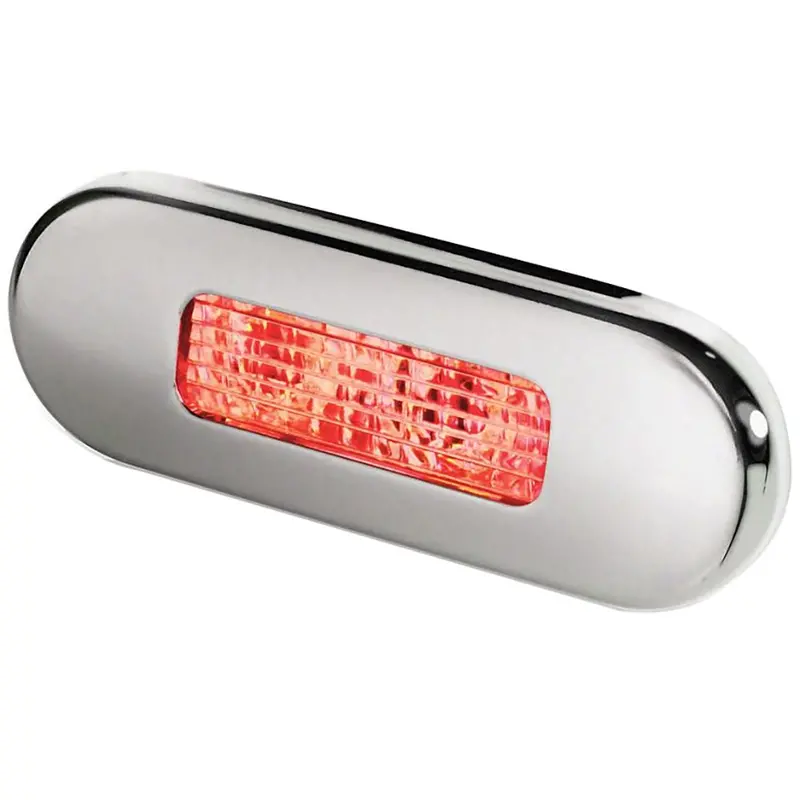 Hella Marine Surface Mount Oblong Led Courtesy Lamp - Red Led - Stainless Steel Bezel [980869501] 1