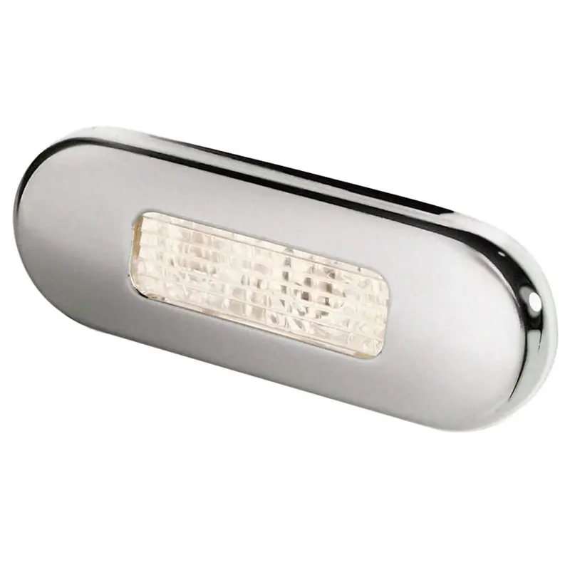 Hella Marine Surface Mount Oblong Led Courtesy Lamp - Warm White Led - Stainless Steel Bezel [980869401] 1
